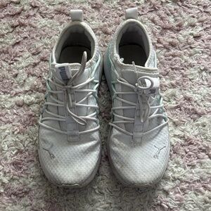 Puma Women's White and Mint Sneakers